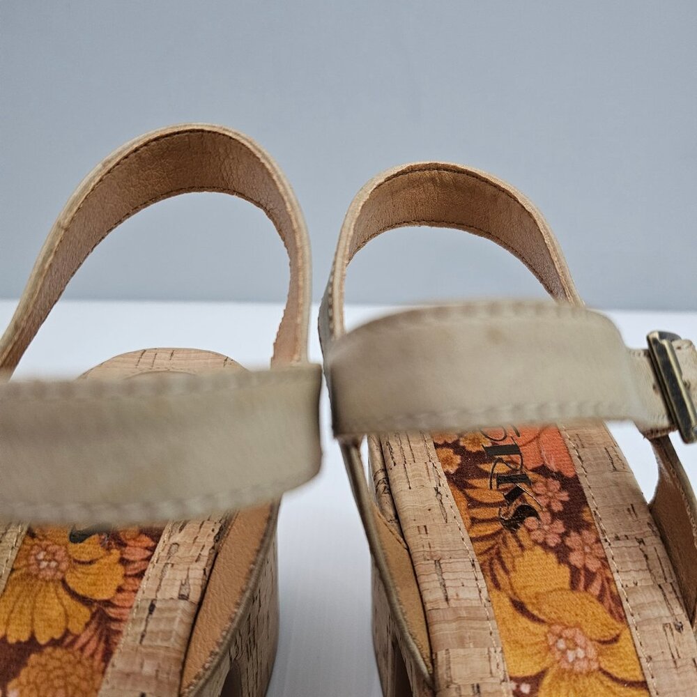 Korks By Kork Ease Calda Platform Sandal Women 10 Beige Cork Chunky Heel Y2K NEW - Picture 7 of 13